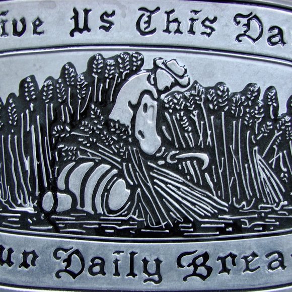 Wilton Pewter Bread Tray Platter Give Us This Day Our Daily Bread Mikasa - Picture 8 of 10